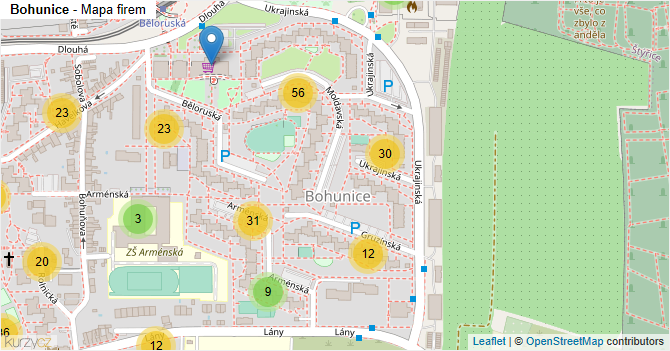 Bohunice - mapa firem