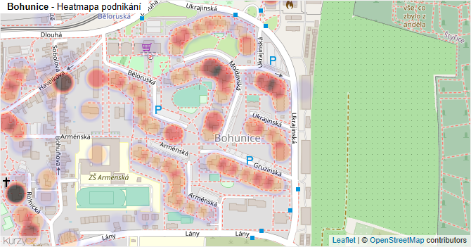 Bohunice - mapa podnikání
