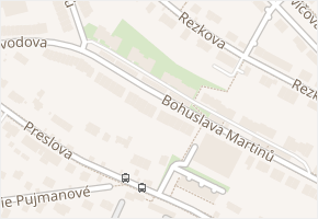 Bohuslava Martinů v obci Brno - mapa ulice