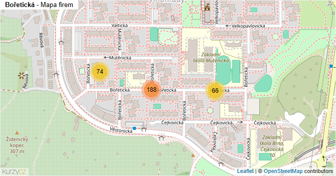 Bořetická - mapa firem