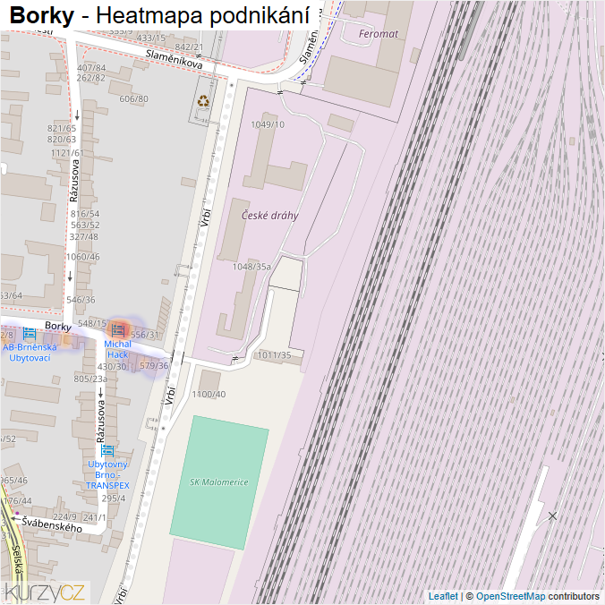 Mapa Borky - Firmy v ulici.