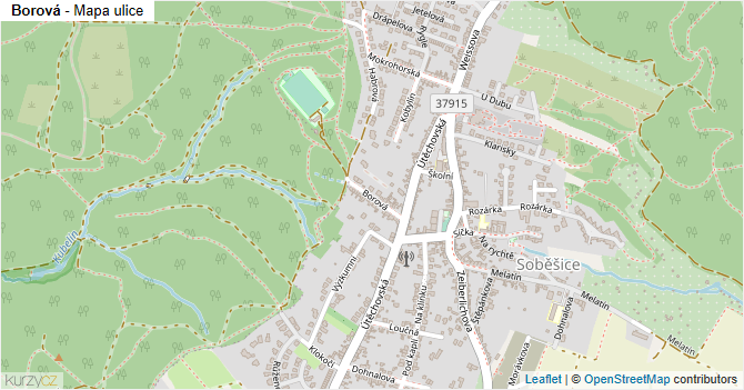 Borová - mapa ulice