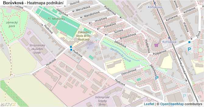 Borůvková - mapa podnikání