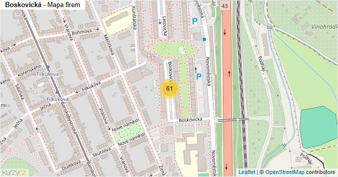 Boskovická - mapa firem