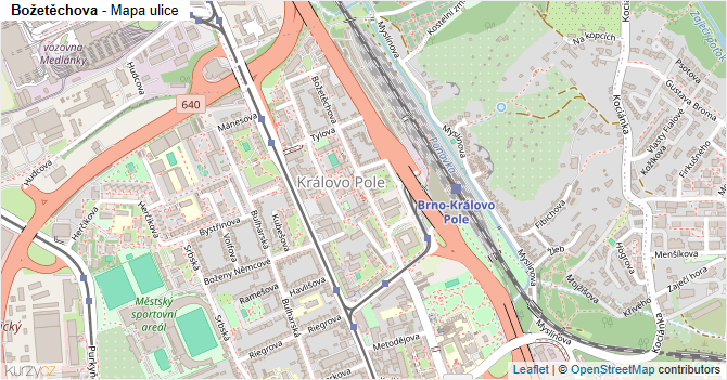 Božetěchova - mapa ulice