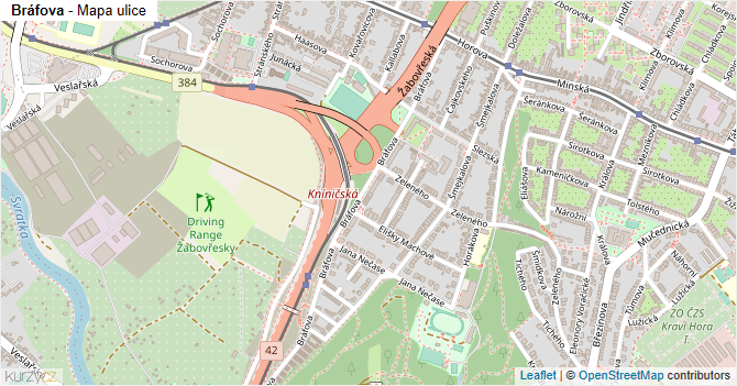 Bráfova - mapa ulice