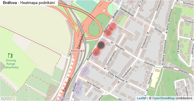 Bráfova - mapa podnikání