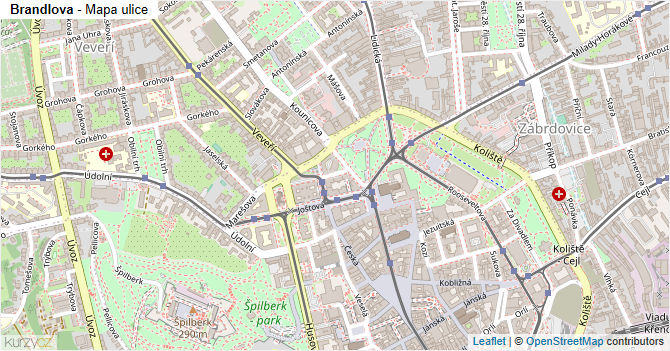 Brandlova - mapa ulice