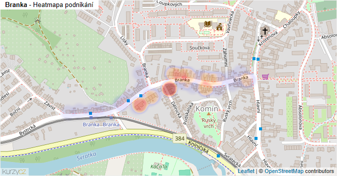 Branka - mapa podnikání
