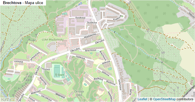 Brechtova - mapa ulice