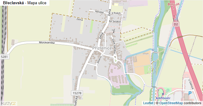 Břeclavská - mapa ulice
