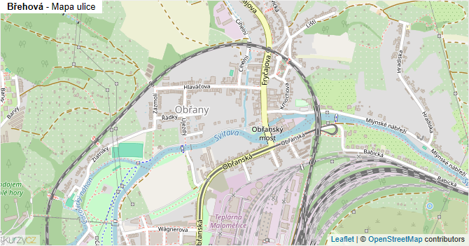Břehová - mapa ulice
