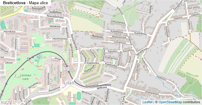 Breitcetlova - mapa ulice