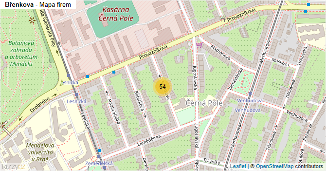 Břenkova - mapa firem