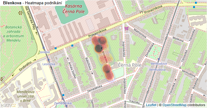 Břenkova - mapa podnikání