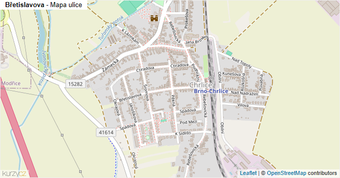 Břetislavova - mapa ulice
