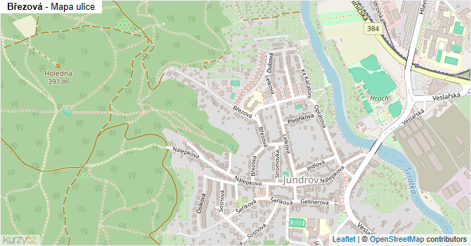 Březová - mapa ulice
