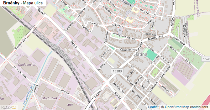 Brněnky - mapa ulice