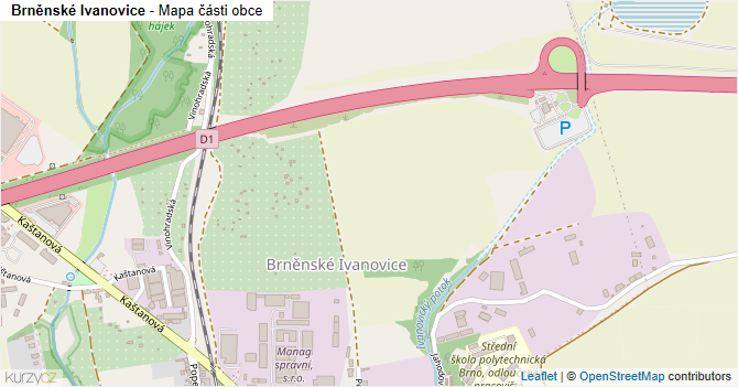Brněnské Ivanovice - mapa části obce