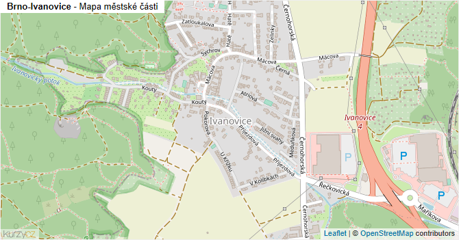 Brno-Ivanovice - mapa městské části