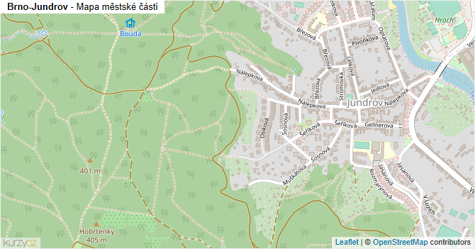 Brno-Jundrov - mapa městské části