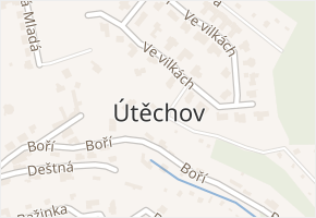 Brno-Útěchov v obci Brno - mapa městské části