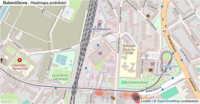 Bubeníčkova - mapa podnikání