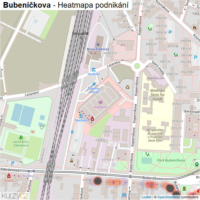 Mapa Bubeníčkova - Firmy v ulici.