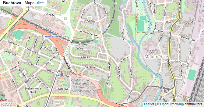 Buchtova - mapa ulice