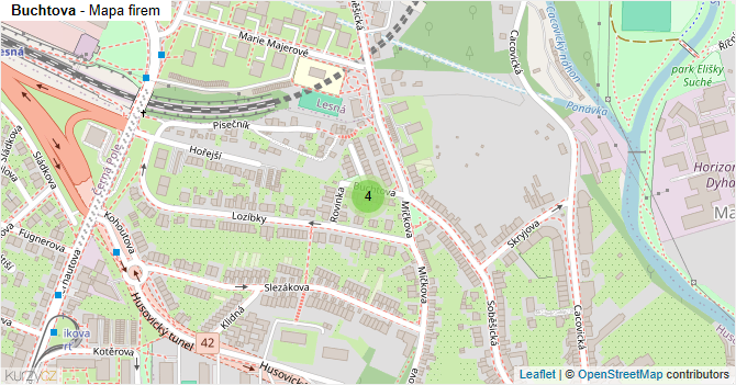 Buchtova - mapa firem