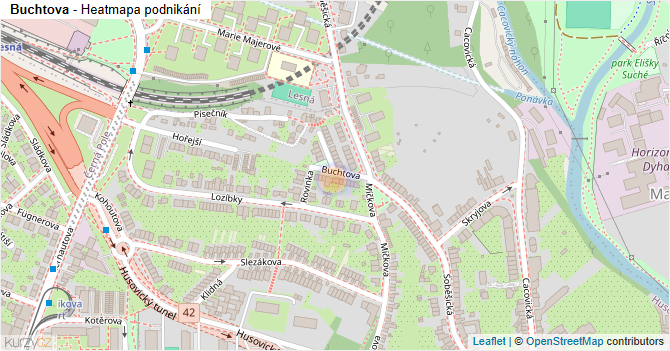 Buchtova - mapa podnikání