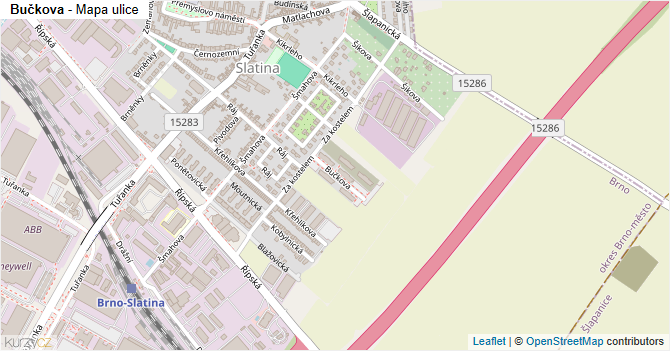 Bučkova - mapa ulice