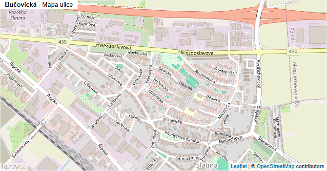 Bučovická - mapa ulice