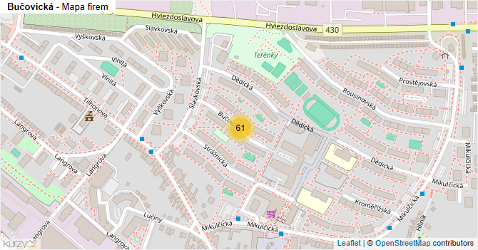 Bučovická - mapa firem