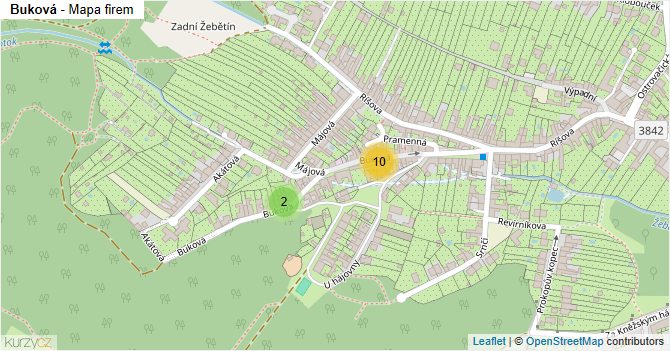 Buková - mapa firem