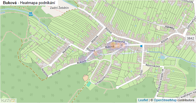 Buková - mapa podnikání