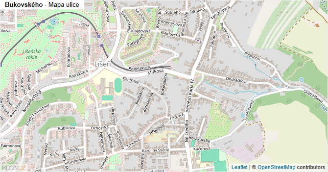 Bukovského - mapa ulice