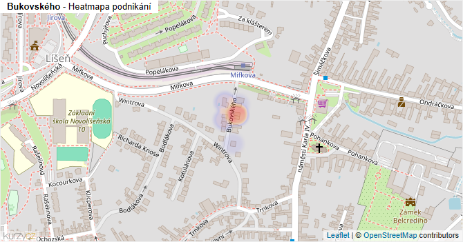 Bukovského - mapa podnikání