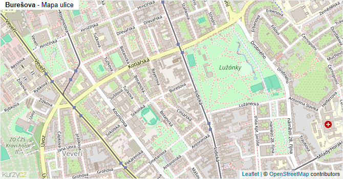 Burešova - mapa ulice