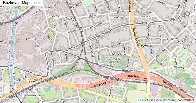 Buzkova - mapa ulice