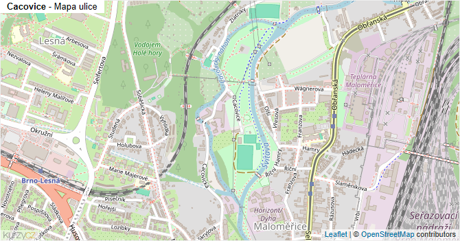 Cacovice - mapa ulice