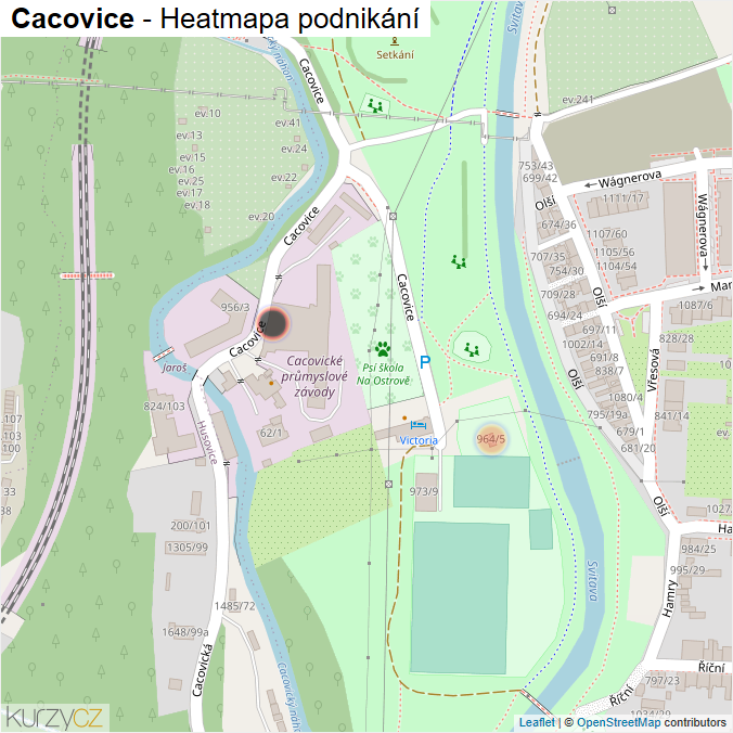 Mapa Cacovice - Firmy v ulici.