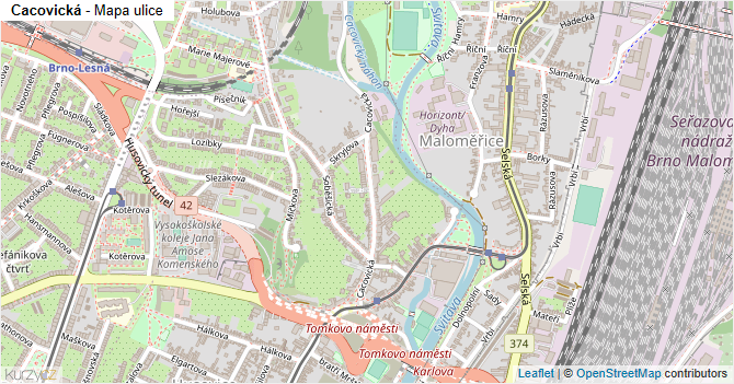 Cacovická - mapa ulice
