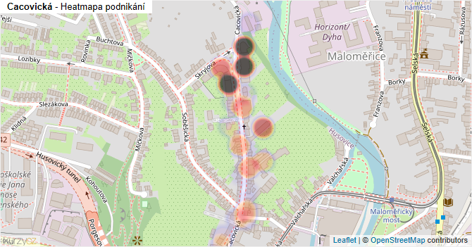 Cacovická - mapa podnikání