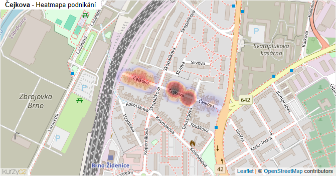 Čejkova - mapa podnikání