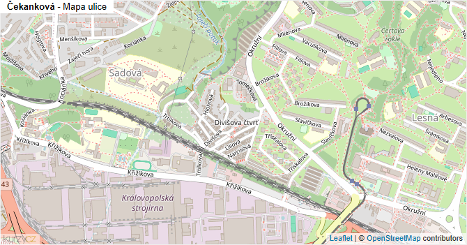 Čekanková - mapa ulice