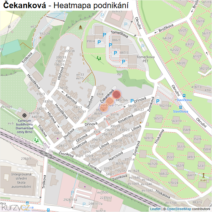 Mapa Čekanková - Firmy v ulici.