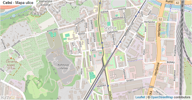 Celní - mapa ulice