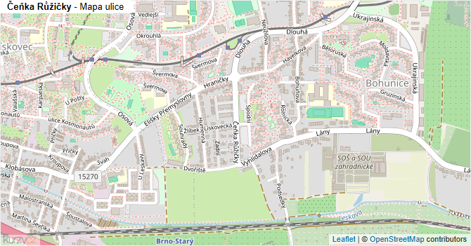 Čeňka Růžičky - mapa ulice