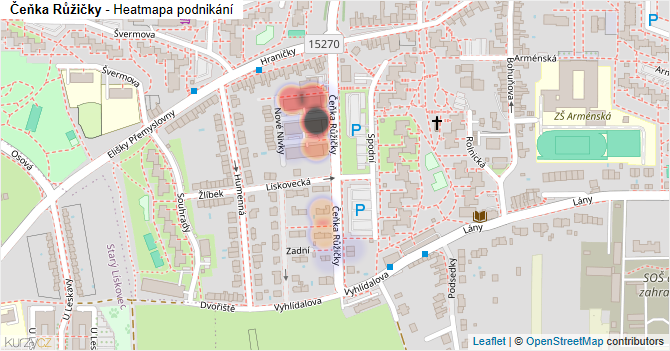 Čeňka Růžičky - mapa podnikání